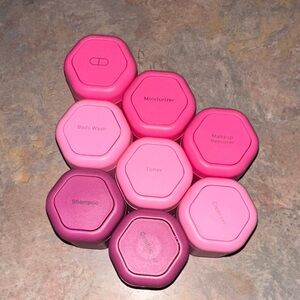 Cadence Capsule Travel Toiletry Containers Set - Pink Ombré